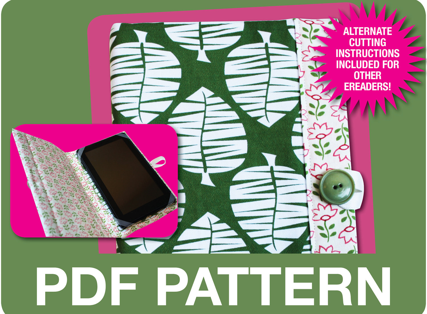 Ereader Cover Pattern - PDF Pattern - INSTANT DOWNLOAD -Kindle, Nook, Kobo, Sony, Ipad