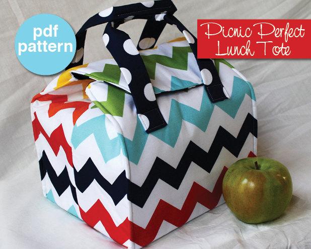 Picnic Perfect Lunch Tote - PDF Sewing Pattern - Bento Box Carrier