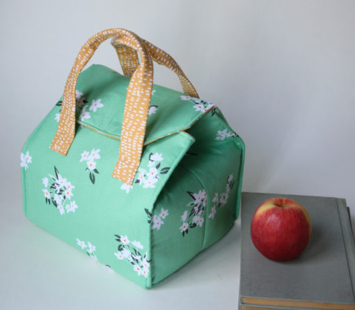 Insulated Lunch Bag in Lily of the Valley - Insulated Lunch Tote - Bento Box Carrier - Ready to Ship