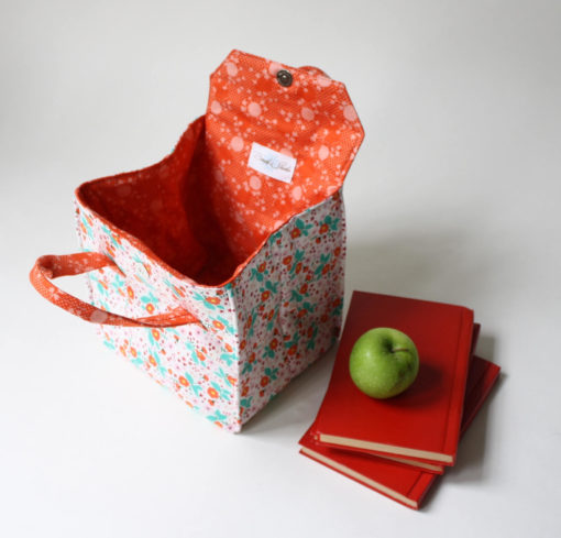 Insulated Lunch Bag in Maribel and Forest Blast - Insulated Lunch Tote - Bento Box Carrier - Ready to Ship