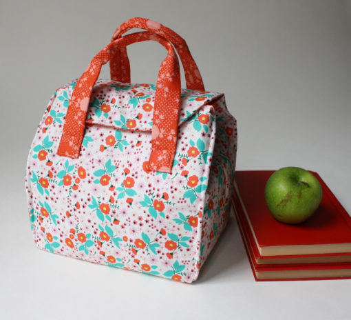 Insulated Lunch Bag in Maribel and Forest Blast - Insulated Lunch Tote - Bento Box Carrier - Ready to Ship